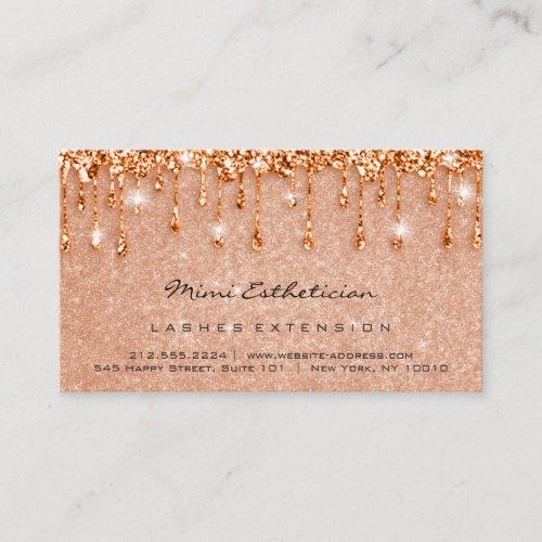 Aftercare Instructions Lash Rose Glitter Drips  Bu Business Card