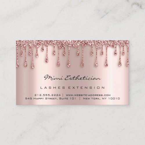 Aftercare Instructions Lash Rose Glitter Drips   Business Card