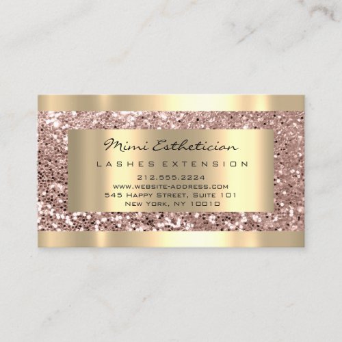 Aftercare Instructions Lash Rose Gold Blush Glam Business Card