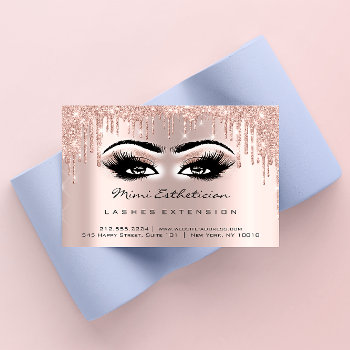 Aftercare Instructions Lash Rose Gold Drips Eyes Business Card by luxury_luxury at Zazzle