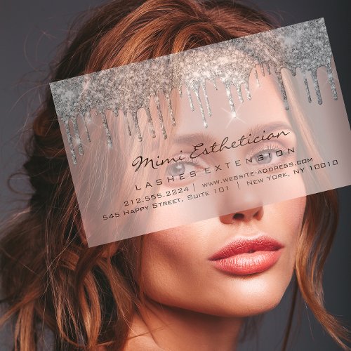 Aftercare Instructions Lash Rose Gold Drips Gray B Business Card