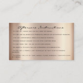 Aftercare Instructions Lash Rose Gold Drips Logo Business Card (Back)