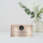 Aftercare Instructions Lash Rose Gold Drips Logo Business Card (Standing Front)