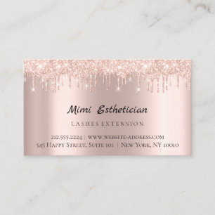 Aftercare Instructions Lash Rose Gold Drips Lux Business Card