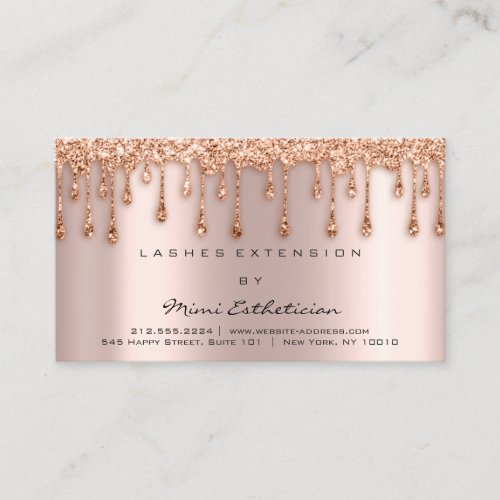 Aftercare Instructions Lash Rose Gold Drips SPA Business Card