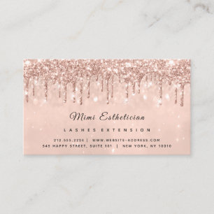 Aftercare Instructions Lash Rose Gold Drips Spark Business Card