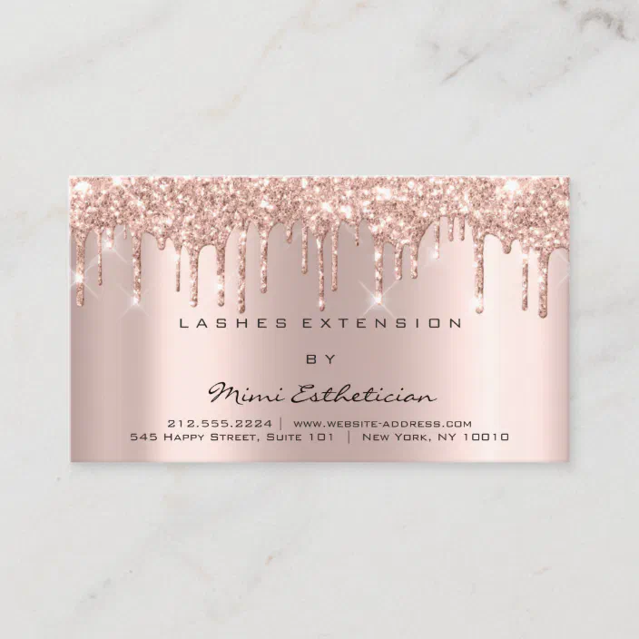 Aftercare Instructions Lash Rose Gold Drips Spark Business Card Zazzle Com