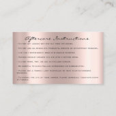 Aftercare Instructions Lash Rose Gold Drips VIP Business Card (Back)