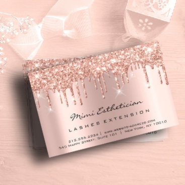 Aftercare Instructions Lash Rose Gold Drips VIP Business Card