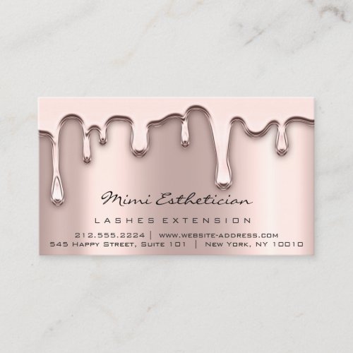 Aftercare Instructions Lash Rose Gold Drips Vip Business Card