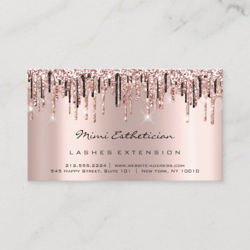 Aftercare Instructions Lash Rose Gold Drips VIP Business Card