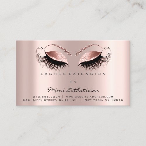 Aftercare Instructions Lash Rose Gold Eyes Spark Business Card