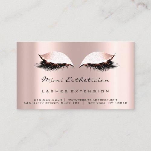 Aftercare Instructions Lash Rose Gold Eyes VIP Business Card