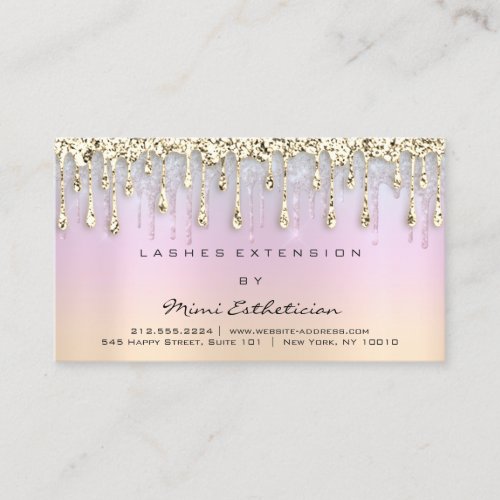 Aftercare Instructions Lash Rose Gold Holograph  Business Card