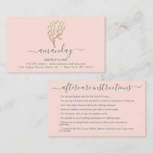 Aftercare Instructions Lash Rose Gold Logo Minimal Business Card