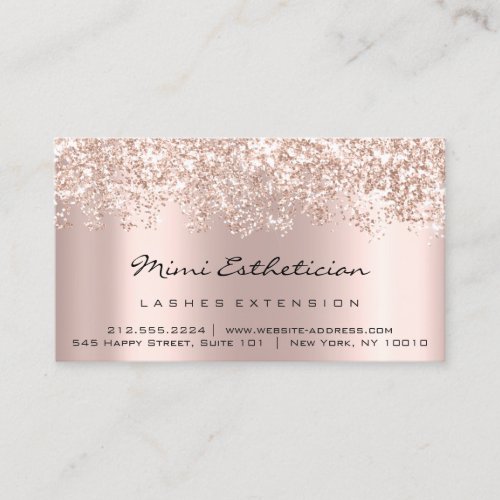 Aftercare Instructions Lash Rose Gold Sand Blush Business Card