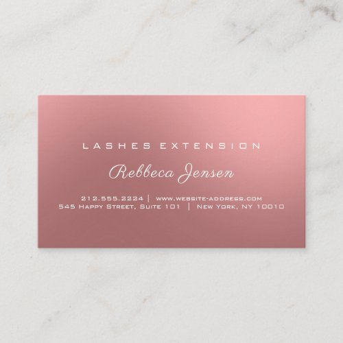 Aftercare Instructions Lash Rose Gold Sparkling Business Card