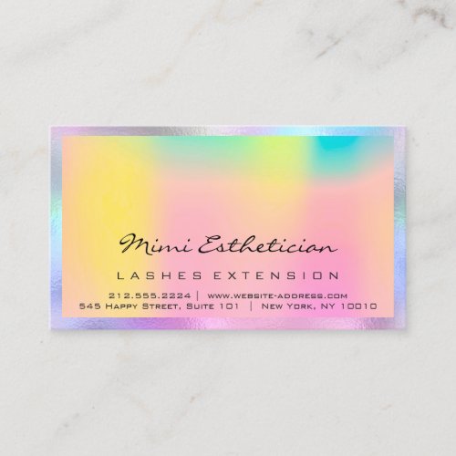 Aftercare Instructions Lash Rose Holograph Frame Business Card
