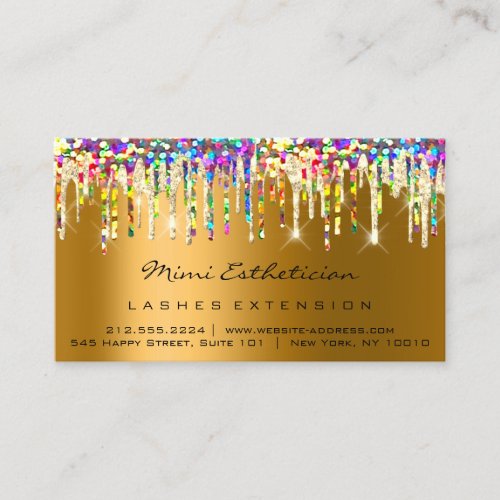 Aftercare Instructions Lash Rose Holograph Gold Business Card