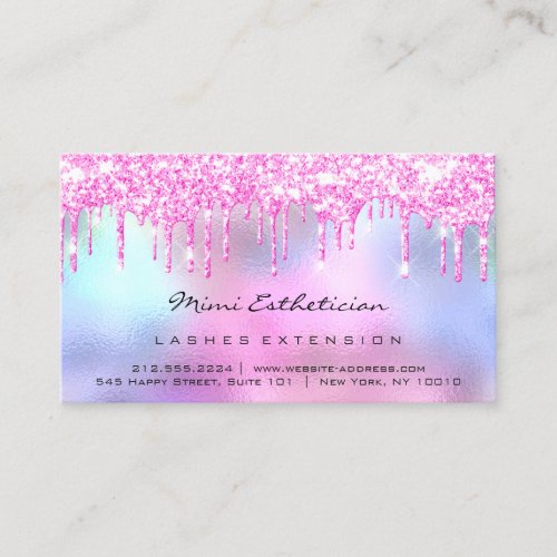 Aftercare Instructions Lash Rose Pink Drips Business Card