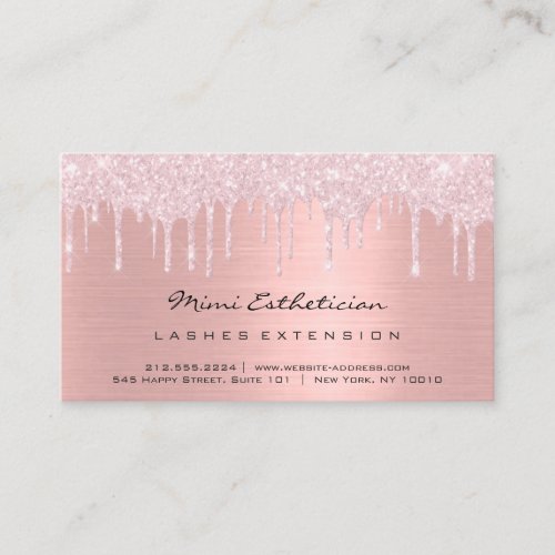Aftercare Instructions Lash Rose Pink Drips VIP Business Card