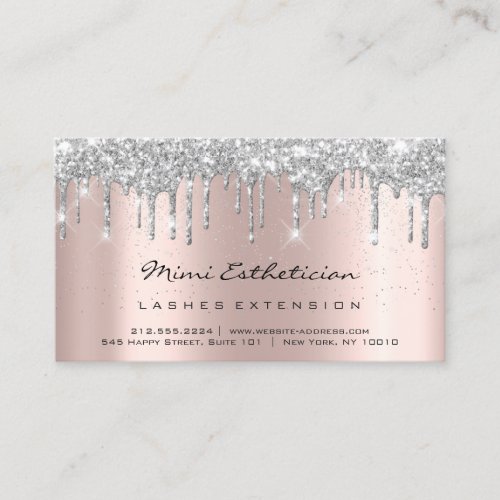 Aftercare Instructions Lash Rose Spark ConfettGray Business Card