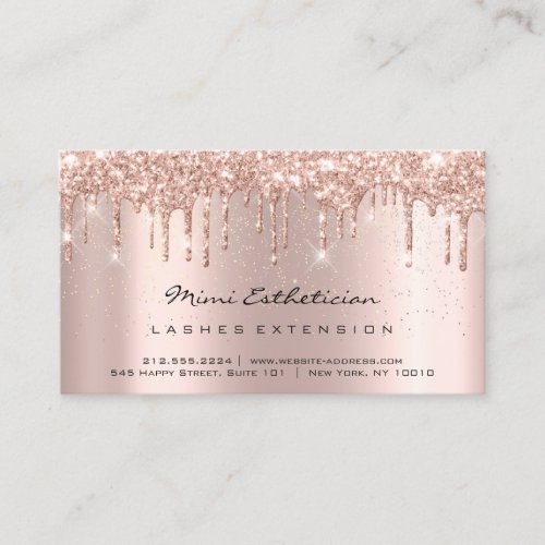 Aftercare Instructions Lash Rose Spark Drips Gray Business Card