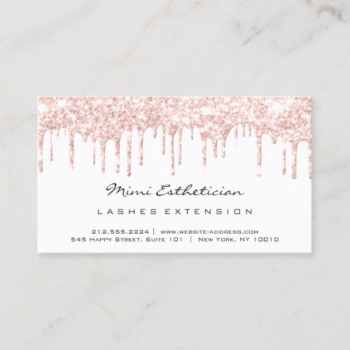 Aftercare Instructions Lash Rose White Drips VIP Business Card