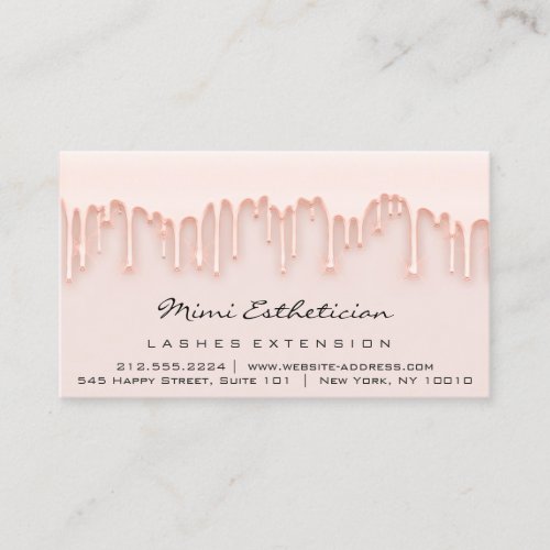 Aftercare Instructions Lash Rose White  Drips VIP Business Card