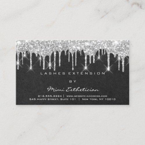 Aftercare Instructions Lash Silver Drips Graphite Business Card