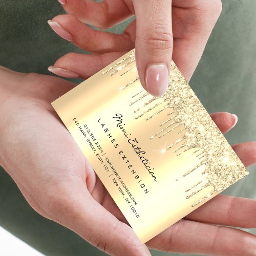 Aftercare Instructions Lash Soft Gold Drips Glitte Business Card