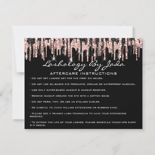 Aftercare Instructions Lashes Back Rose Classy VIP Invitation
