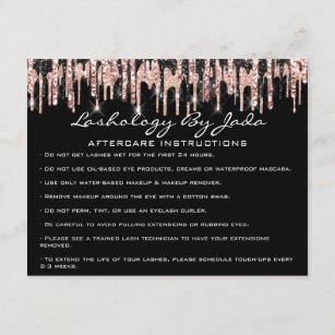 Aftercare Instructions Lashes Back Rose Classy VIP Invitation