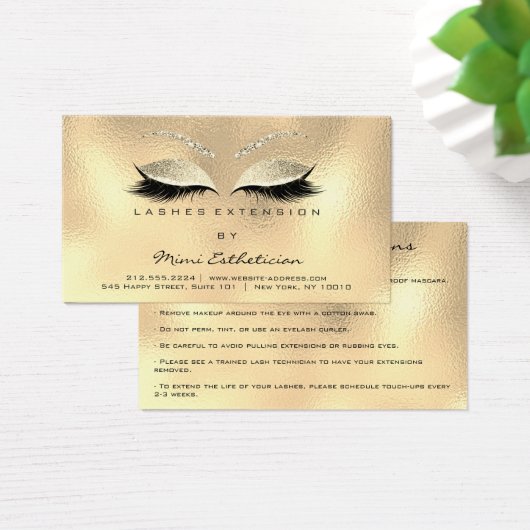 Aftercare Instructions Lashes Champaigne Gold (Desk)