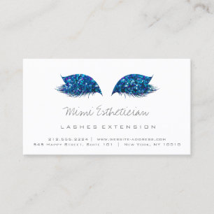 Aftercare Instructions Lashes Extension Blue Gray Business Card