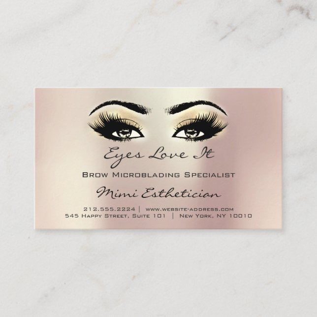 Aftercare Instructions Lashes Extension Champaigne Enclosure Card (Front)