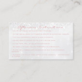 Aftercare Instructions Lashes Extension Pink Gray Business Card (Back)