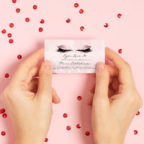 Aftercare Instructions Lashes Extension Pink Paste Business Card