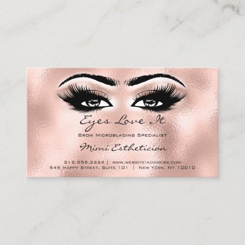 Aftercare Instructions Lashes Extension Rose Blush Business Card