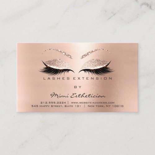 Aftercare Instructions Lashes Extension Sparkly Business Card