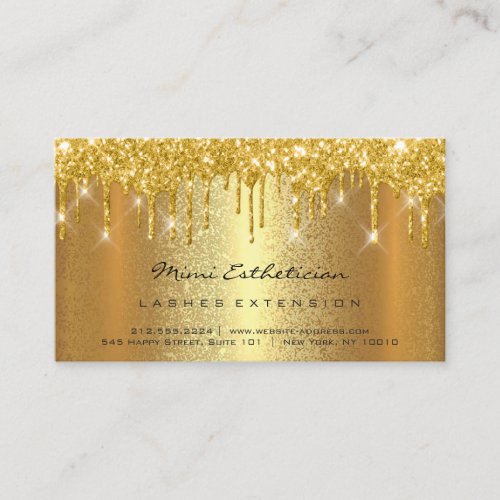 Aftercare Instructions Lashes LUX Gold Drips Glitt Business Card