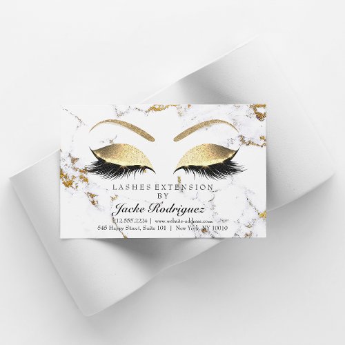 Aftercare Instructions Lashes Marble Golden Eyes1 Business Card