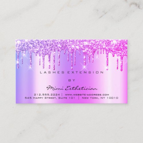 Aftercare Instructions Lashes Pink Drips Spark Business Card