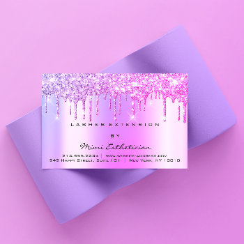 Aftercare Instructions Lashes Pink Drips Spark Business Card by luxury_luxury at Zazzle