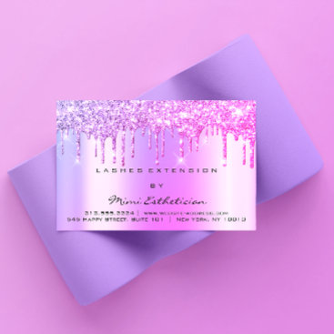 Aftercare Instructions Lashes Pink Drips Spark Business Card