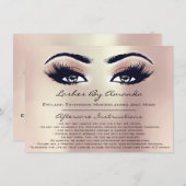 Aftercare Instructions Lashes Rose  Blush Makeup Invitation (Front/Back)