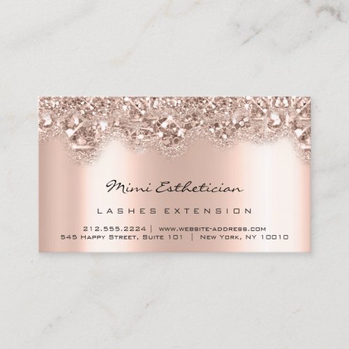 Aftercare Instructions Lashes Rose Glitter Studio  Business Card