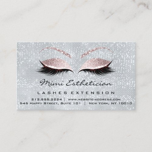 Aftercare Instructions Lashes Studio Smoky Blue Business Card