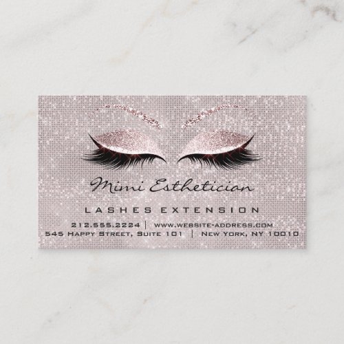 Aftercare Instructions Lashes Studio Smoky Pink Business Card