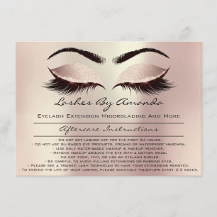 Aftercare Instructions Pink Rose Gold Blush Makeup Invitation